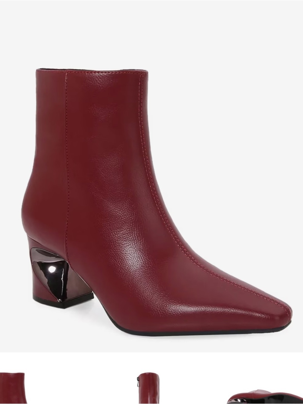 Ninety Union Newport block heeled Ankle Boot in Burgundy. Size 7. Retail $80